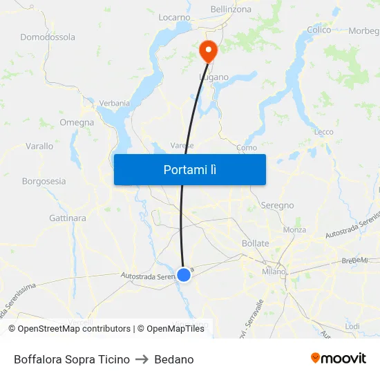 Boffalora Sopra Ticino to Bedano map