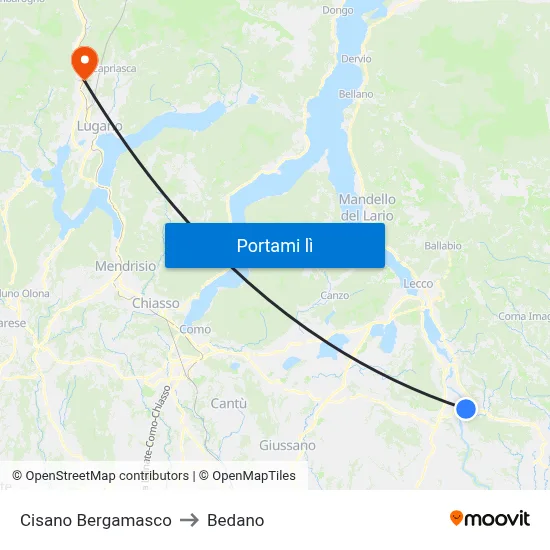 Cisano Bergamasco to Bedano map