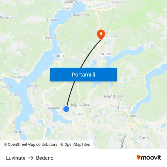 Luvinate to Bedano map