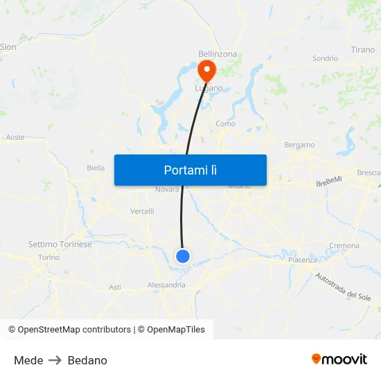 Mede to Bedano map