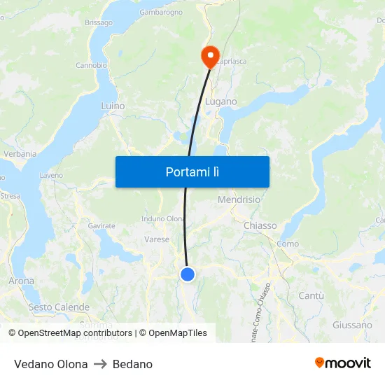 Vedano Olona to Bedano map