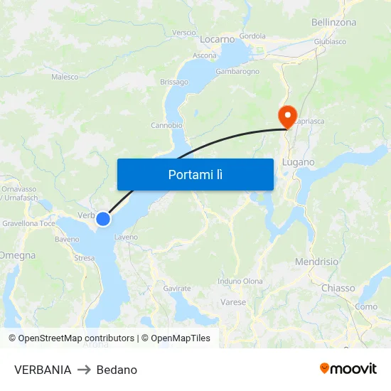 VERBANIA to Bedano map