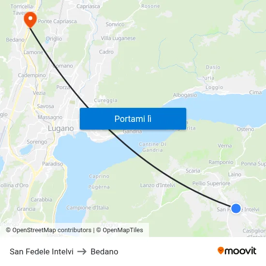 San Fedele Intelvi to Bedano map