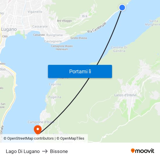 Lago Di Lugano to Bissone map