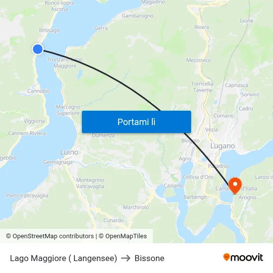 Lago Maggiore ( Langensee) to Bissone map