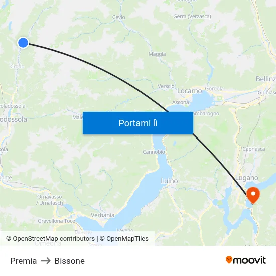 Premia to Bissone map