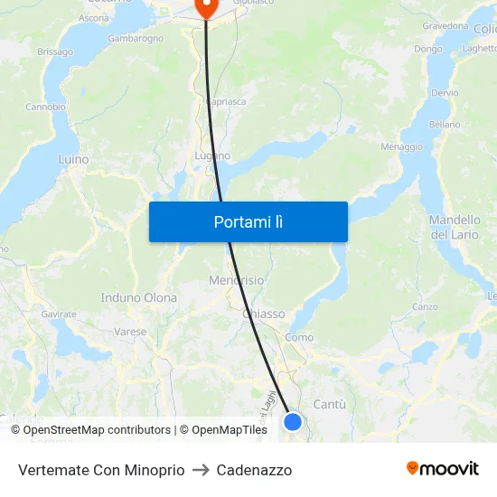 Vertemate Con Minoprio to Cadenazzo map