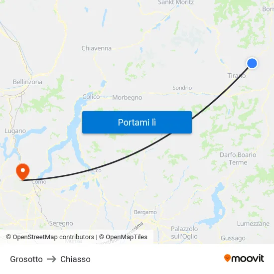 Grosotto to Chiasso map