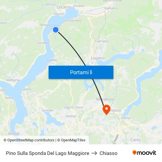 Pino Sulla Sponda Del Lago Maggiore to Chiasso map