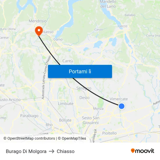 Burago Di Molgora to Chiasso map