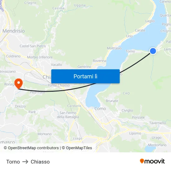 Torno to Chiasso map