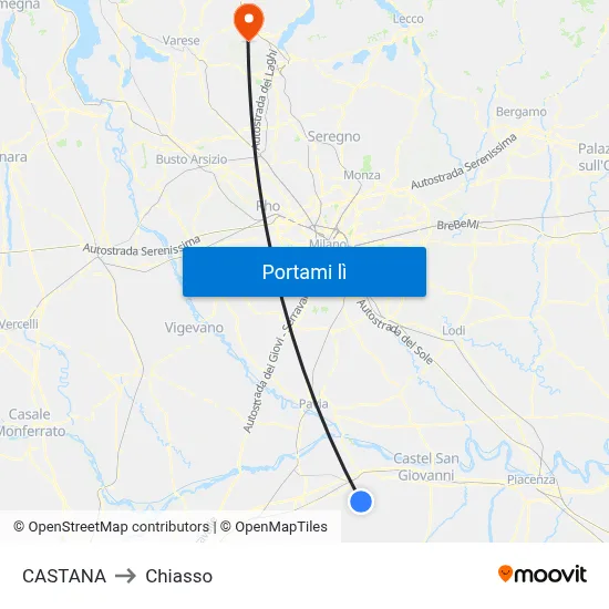 CASTANA to Chiasso map