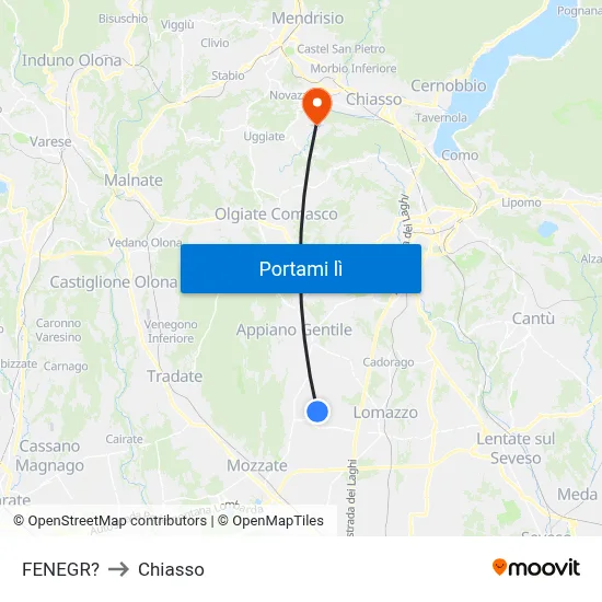 FENEGR? to Chiasso map
