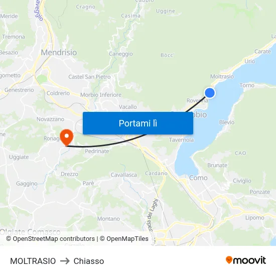 MOLTRASIO to Chiasso map