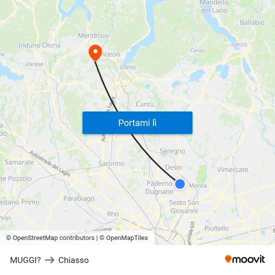 MUGGI? to Chiasso map