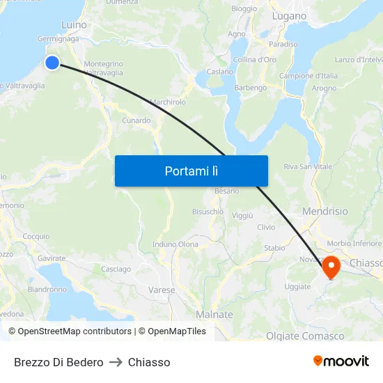 Brezzo Di Bedero to Chiasso map