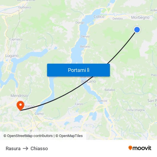Rasura to Chiasso map