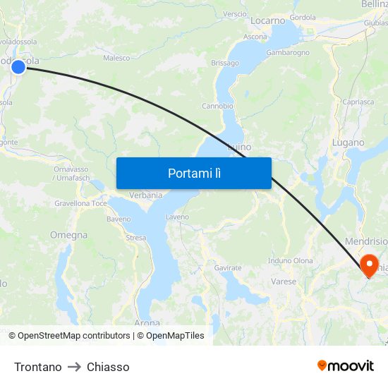 Trontano to Chiasso map