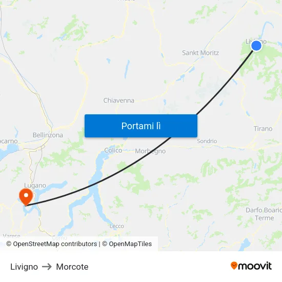 Livigno to Morcote map