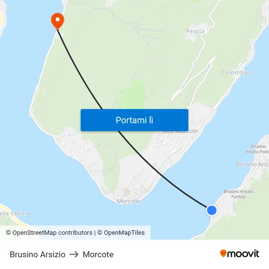 Brusino Arsizio to Morcote map
