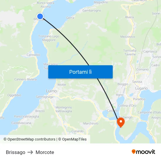 Brissago to Morcote map