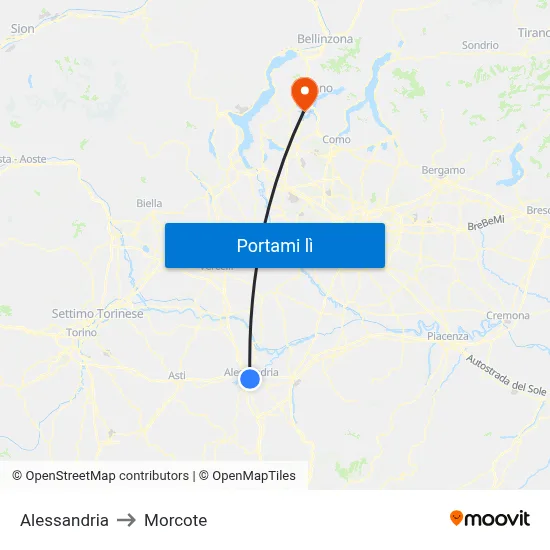 Alessandria to Morcote map