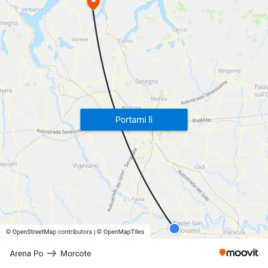 Arena Po to Morcote map