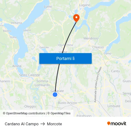 Cardano Al Campo to Morcote map
