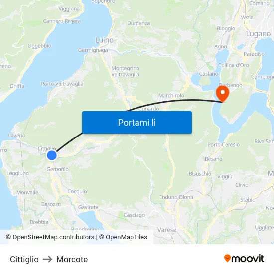 Cittiglio to Morcote map