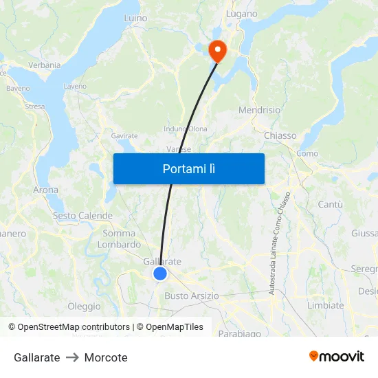 Gallarate to Morcote map