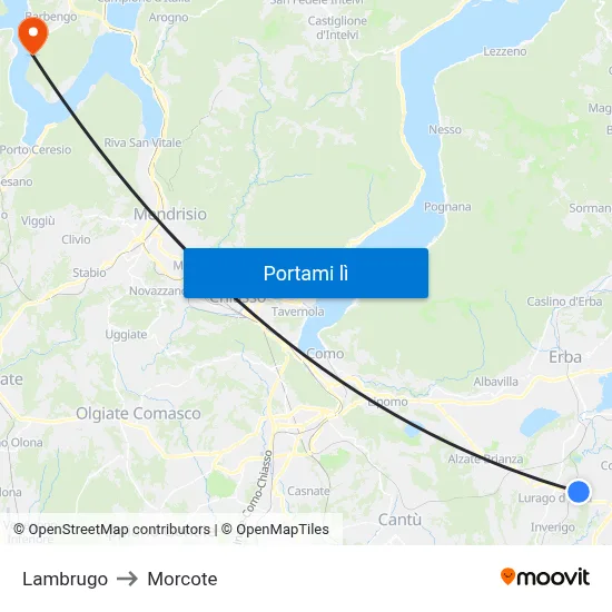 Lambrugo to Morcote map