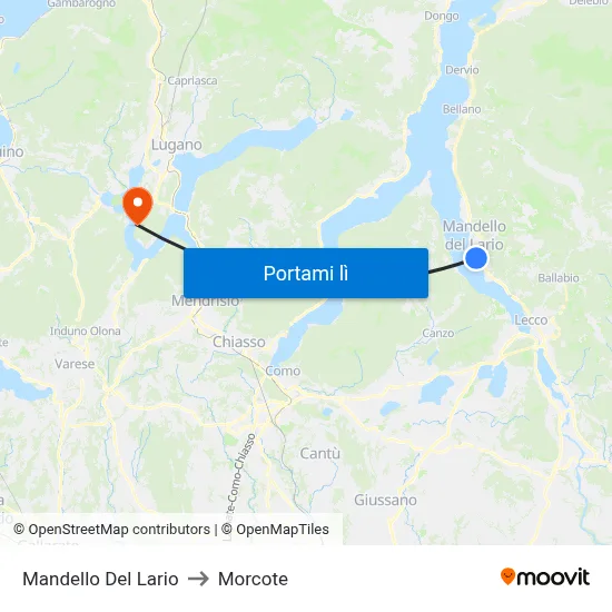 Mandello Del Lario to Morcote map