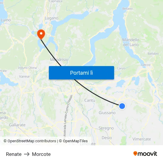 Renate to Morcote map