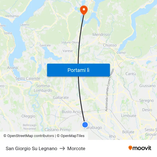 San Giorgio Su Legnano to Morcote map