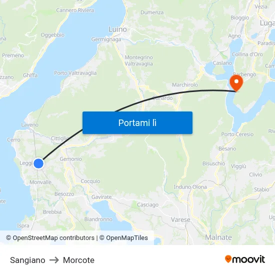 Sangiano to Morcote map