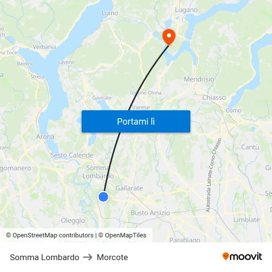 Somma Lombardo to Morcote map