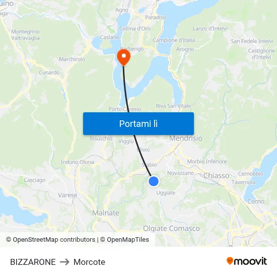 BIZZARONE to Morcote map