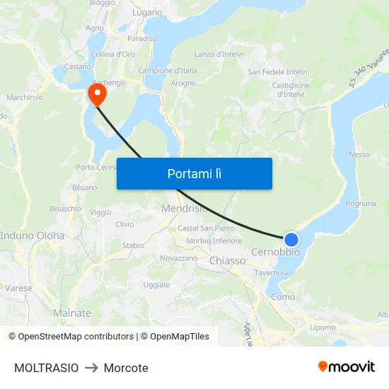 MOLTRASIO to Morcote map