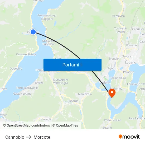 Cannobio to Morcote map