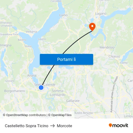 Castelletto Sopra Ticino to Morcote map