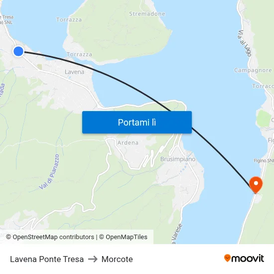Lavena Ponte Tresa to Morcote map