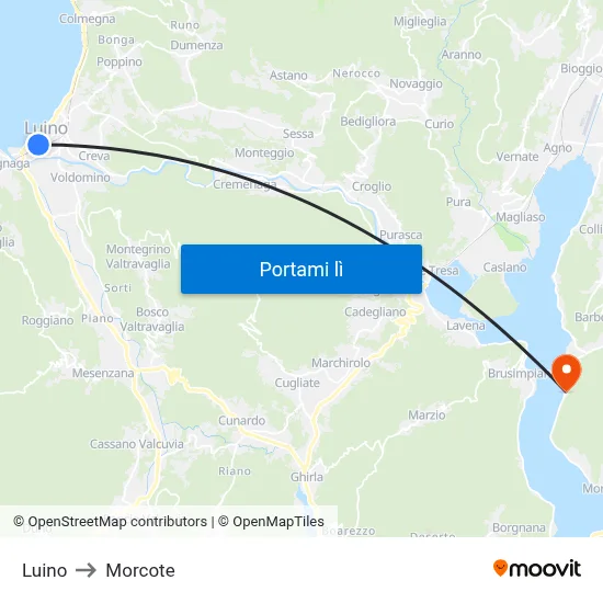 Luino to Morcote map