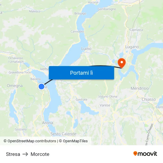Stresa to Morcote map