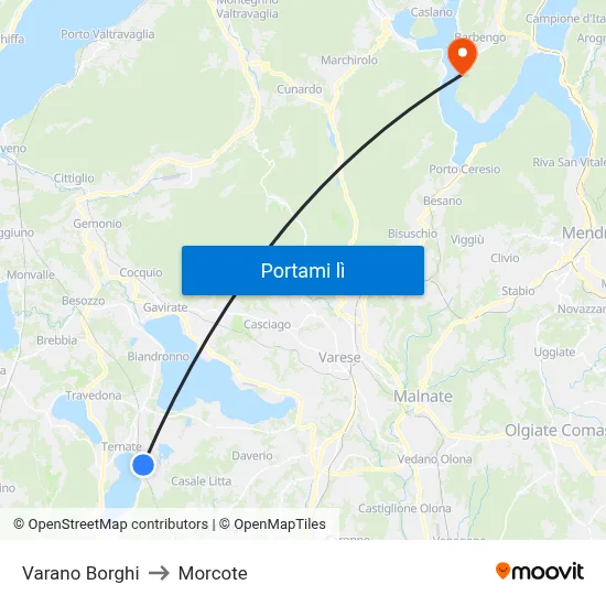 Varano Borghi to Morcote map