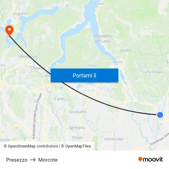 Presezzo to Morcote map