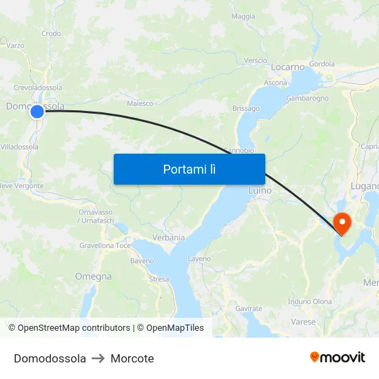 Domodossola to Morcote map
