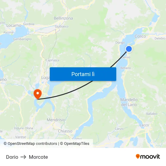 Dorio to Morcote map