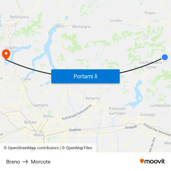 Breno to Morcote map