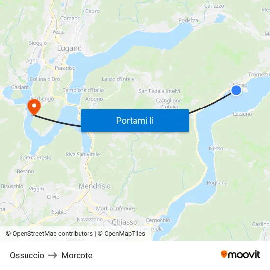 Ossuccio to Morcote map