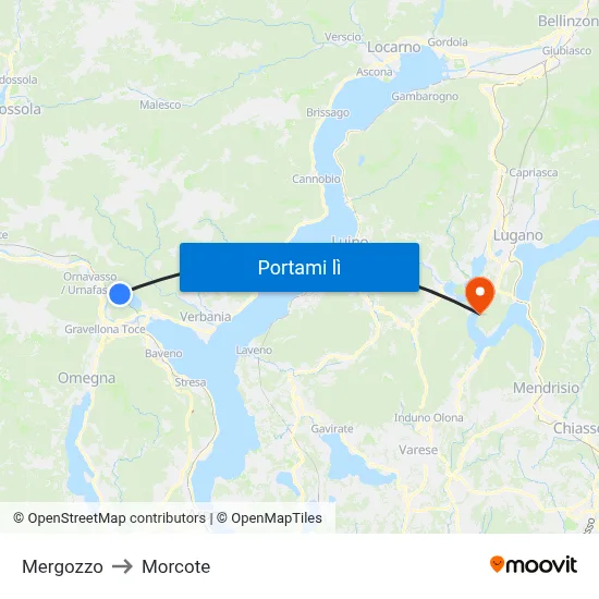 Mergozzo to Morcote map